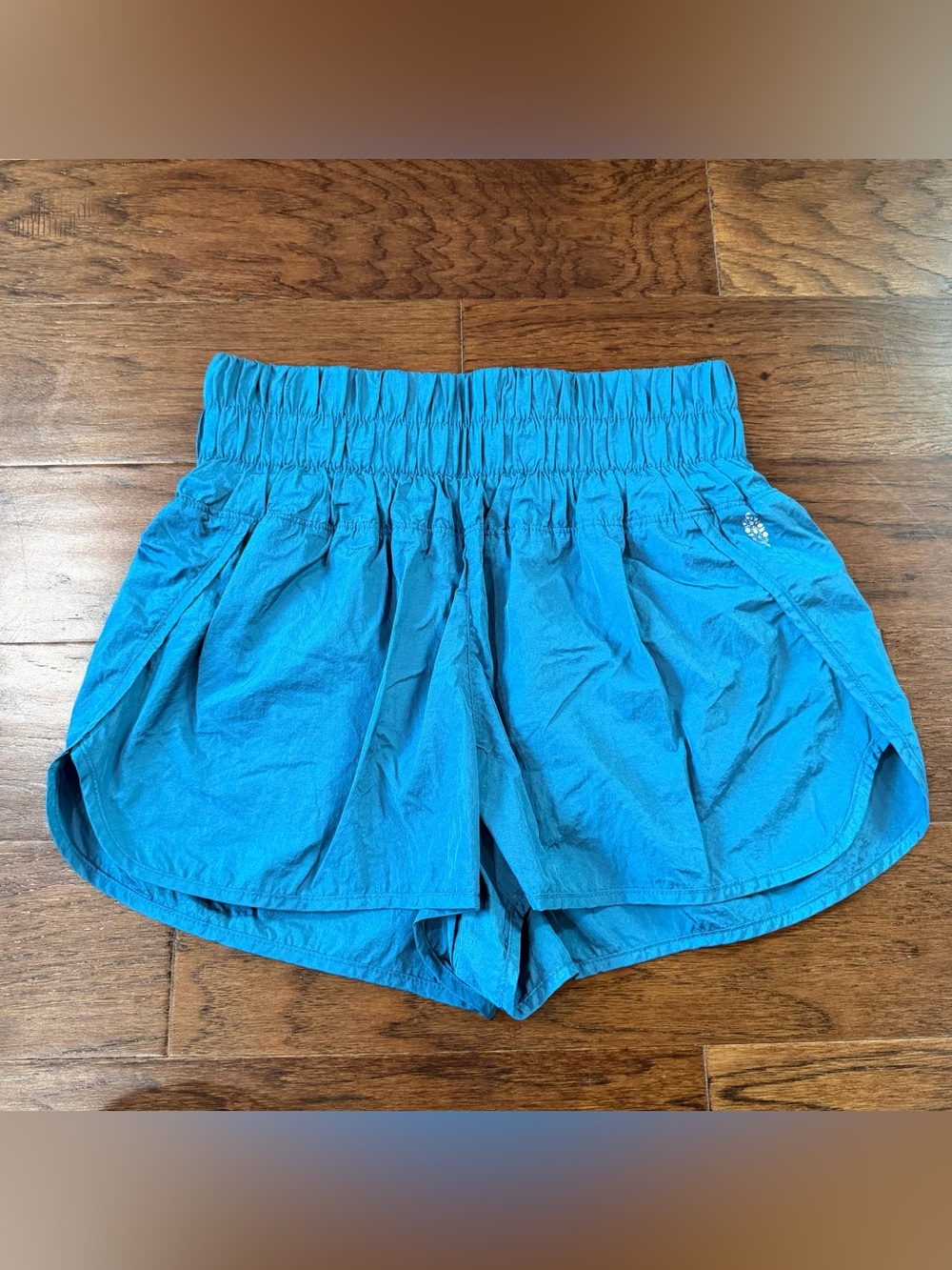 FREE PEOPLE FP Movement The Way Home Shorts Teal High Waisted Size Large
